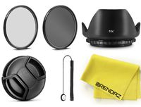 BRENDAZ 52mm Lens Filter Accessory Kit - UV and CPL (Circular Polarizer) Filter + Tulip Lens Hood + Lens Cap + Cap Keeper + Microfiber Cloth for 52mm Lenses, Compatible Nikon NIKKOR AF-S 18-55mm Lens