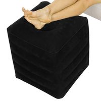 Xtra-Comfort Inflatable Ottoman - Foot Rest Cushion Support Pillow for Office Desk, Airplane Travel, Car, Camping, Kids, Adult - Ergonomic Height Adjustable, Sleep Seat - Leg Elevation with Hand Pump