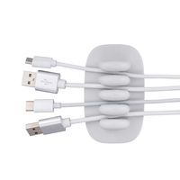 Cord Holder,Warmshine Weighted Phone USB Power Charger Cord Holder for Desk (Grey-White)