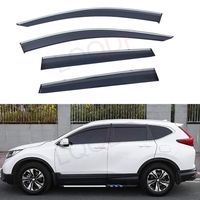 LQQDP 4pcs Smoke Tint With Chrome Trim Outside Mount Tape On/Clip On Style PVC Sun Rain Guard Vent Shade Window Visors Fit 17-20 Honda CRV CR-V