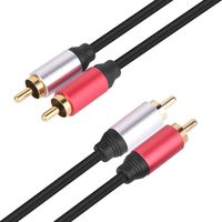 2RCA to 2RCA Cable 3Ft, Tan QY Gold-Plated 2 RCA Male to 2 RCA Male Stereo Audio Cable for Home Theater, HDTV, Gaming Consoles, Hi-Fi Systems (3Ft/1M)