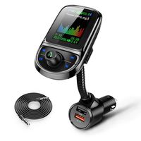ASAKA 1.8 inch FM Bluetooth FM Transmitter, Smart Bluetooth 5.0 chip & QC3.0 Fast Charge, Multi-Function TFT Color Screen car Adapter