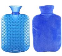Safe PVC Thick Hot Water Bottle with Cover Keep Warm/Warm Hands Hot Therapies 1.8 Litre(Blue)