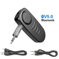 SALEMAR Bluetooth Receiver/Car Kit,Portable Wireless Audio Adapter 3.5mm Aux Stereo Output (Bluetooth 5.0,A2DP,Built-in Microphone) for non-Bluetooth Car,Headphones,Speakers or Home Audio Music Stream