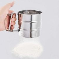BIRD WORKS 1Pc Stainless Steel Mesh Flour Sifter Mechanical Baking Icing Sugar Shaker Sieve: United States