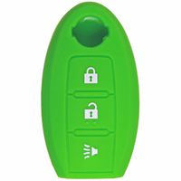 qualitykeylessplus Green Rubber Case Silicone Protective Cover for Nissan Remotes with Free KEYTAG