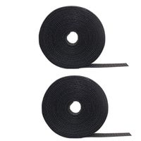 2 Pack Cable Fastening Tape Viaky 0.78'' inch Single Wrap Hook & Loop Cable Ties Reusable Cord Length About 16.4 feet (5.47 Yards)/Roll - Black