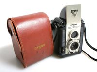 Art Deco Camera W/Leather Case//Argus Super Seventy Five//Film Camera