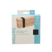 VELCRO Brand - ONE-WRAP Roll, Double-Sided, Self Gripping Multi-Purpose Hook and Loop Tape, Reusable, 30' x 1 1/2" Roll - Black