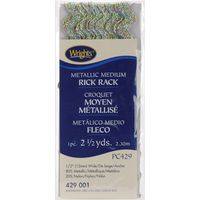 Wrights 117-429-001 Metallic Rick Rack Trim, Rainbow, Medium, 2.5-Yard