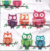 Tiflair Colourful Owls Lunch Napkins 3 ply