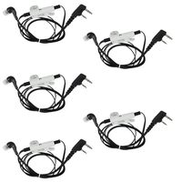 KENMAX 2 PIN Earpiece Noodles Looking Black for Baofeng BF-F8HP GT-3 BF-F9V2+ UV-6R UV-5X GT-1 Wouxun KG-UV8D KG-UV6D KG-UV899(5 Pack)