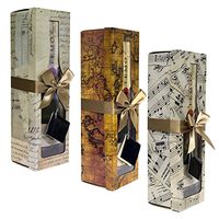 Pomerol Collection -Champagne Gift Box - Set of 3 Assorted -Reusable, Easy to Assemble -No Glue Required - Ribbon Tie and Gift Tag Included - Lid with Window Design - EZ Gift Box by Endless Art US