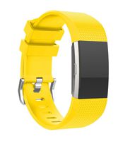 MoreToys Silicone Adjustable Replacement Accessory Sport Watch Band Wrist Strap Bracelet for Fitbit Charge 2 Fitness Wristband (Yellow)