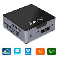 AWOW AK34 Mini PC Windows 10 Home Mini Desktop Computer Intel Celeron N3450/6GB DDR4/128GB SSD/HDMI/Dual-Band Wi-Fi/Gigabit Ethernet