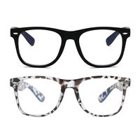 Unisex Blue Light Blocking Glasses Square/Half Frame Eyeglasses Frame Anti Blue Ray for Computer Game Eyewear (214matt black leopard)