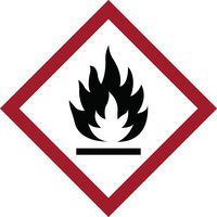 Brady 118822 Vinyl GHS Flammable Picto Labels , Black/Red On White,  1" Height x 1" Width,  Pictogram "Flammable" (16 Labels, 1 Card per Package)