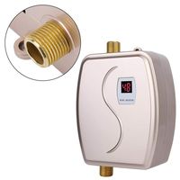 Water Heater, 110V 3000W Mini Electric Tankless Instant Hot Water Heater Bathroom Kitchen Washing US with Fixing Screws Screws Protector(#1)