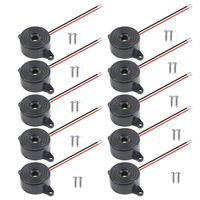 tatoko10 Pcs DC 3-24V 85dB Sound Electronic Buzzer Alarm Black 23 x 12mm Rated Voltage12V