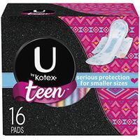 U By Kotex Teen Ultra Thin Pad, 16 Count (Pack of 2)