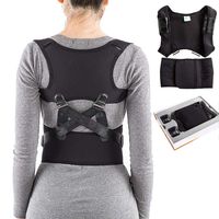 Posture Corrector Spinal Support Adjustable Posture Brace for Men and Women Back, Shoulder, and Neck Pain Relief Upper Back Straightener Long Term Pain Relief,Black,XL