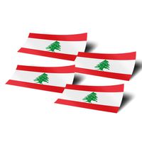 Desert Cactus Lebanon 4 Pack of 4 Inch Wide Country Flag Stickers Decal for Window Laptop Computer Vinyl Car Bumper Scrapbook Lebanese 4
