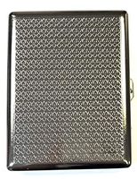 Eclipse Card Suit Design Gun Metal Crushproof Stainless Steel Metal Cigarette Case, 100s, 3101B1-2
