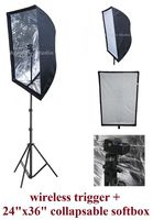 Studio Flash 60x90cm 24"x36" Easy Softbox Diffuser Kit with Wireless Remote Trigger for Canon 430EX II, 580EX II, 550EX, 600EX; NIKON SB-600, SB-800, SB-900, SB700, SB910, SB-26, SB-27, SB-28, SB-80DX, SB-50DX; VIVITAR 285HV, DF383 Speedlight Flash