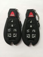 WKX 2pcs Black Fob Remote Key Case Cover Chrysler 300 Jeep Grand Cherokee Commander Dodge Ram 4500 Ram 3500 Ram 2500 Ram 1500 Journey Grand Caravan Durango Magnum Charger Challenger 300