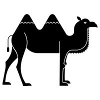Camel 5 Inch Black Decal for Macbooks or Laptops - Proudly Made in The USA from Adhesive Vinyl