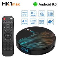 Android TV Box 9.0 Smart TV Box Media Player 2GB 16GB HK1 max Support USB 3.0 2.4G- 5G Dual-Band Wi-Fi 3D 4K Full HD H.265 100M Ethernet 2019 New TTV Box