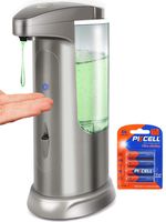 Hanamichi Soap Dispenser, Touchless High Capacity Automatic Soap Dispenser Equipped w/Infrared Motion Sensor Waterproof Base Adjustable Switches for Bathroom Kitchen Hotel Restaurant（Included battery）