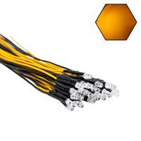 EDGELEC 30pcs 12 Volt 3mm Yellow LED Lights Emitting Diodes Pre Wired 7.9 inch DC 12v LED Light Clear Lens Small LED Lamps