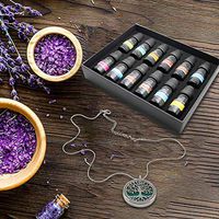 Premium Essential Oil Set | 12 x 10 ml Natural & Therapeutic Grade Oil | With Free 'tree of life' Necklace