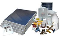 Complete 4 Panel GH Type Freeze Protected Hybrid Solar Water Heater Kit