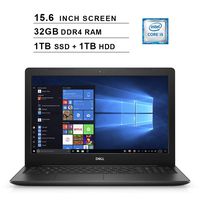 2019 Newest Dell Inspiron 15 3583 15.6 Inch Laptop (Intel 4-Core i5-8265U up to 3.9GHz, 32GB DDR4 RAM, 1TB SSD (Boot) + 1TB HDD, Intel UHD 620, WiFi, Bluetooth, HDMI, Windows 10, Black) (Renewed)