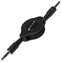 Seismic Audio Retractable 1/8" (3.55 mm) Stereo Male Patch Cable-3 Feet (SA-iERet3