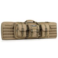 Savior Equipment American Classic Tactical Double Long Rifle Pistol Gun Bag Firearm Transportation Case w/Backpack - 55 Inch Flat Dark Earth Tan