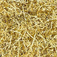 Worlds Crinkle Cut Paper Shred for Packing Filler Gift Wrap Basket Filler Colored Crinkle Paper 8OZ French Vanilla&Gold Mix
