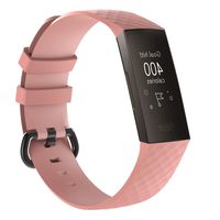 MyFitBands Strap for Fitbit Charge 3 Replacement Sports Band Metal Clasp Pink Small