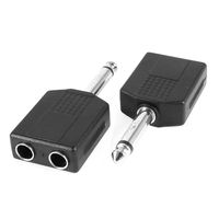 uxcell a13123000ux0706 2 Pcs 6.35 mm 1/4" Male Mono Connector to 2 x 6.35 mm Female Jack Adapter (Pack of 2)