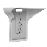 BeraTek Industries Power Perch Single Wall Outlet Shelf. Home Wall Shelf Organizer for Outlets. Perfect for Bathroom, Kitchen, Bedrooms with Cord Management and Easy Installation. White 1-Pack