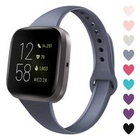 Acrbiutu Bands Compatible with Fitbit Versa/Fitbit Versa 2, Slim Thin Narrow Replacement Silicone Sport Wristband Strap Compatible for Fitbit Versa/Versa 2 Women Men