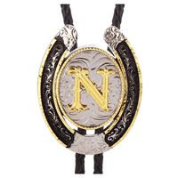 Bolo Tie for Men- Golden Initial Letter ABCDMJR to Z Western Cowboy Bolo Tie for Women