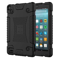 JKRED for Amazon Kindle All-New Fire 7 2019 Case - Rugged Light Weight Anti Slip Friendly Shock Proof Silicone Protective Cover for Amazon Kindle All-New Fire 7 2019 (Black)