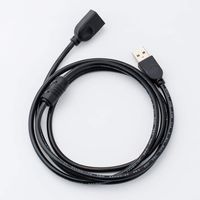 USB 2.0 A-Male to A-Female Extension Cable with 1.5 m / 4.9 Feet for PC Laptop, Card Reader, Keyboard, Printer, Scanner, Camera etc.-Black