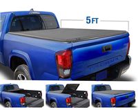 Tyger Auto Black (Soft Top) T3 Tri-Fold Truck Tonneau Cover TG-BC3T1530 works with 2016-2018 Toyota Tacoma | Fleetside 5' Bed | For models with or without the Deckrail System