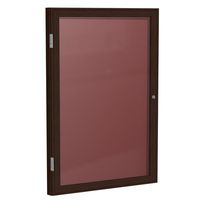 Ghent 2" x 1 1/2" Wood Frame Walnut Finish Enclosed Flannel Letter Board, Burgundy (PN121 1/2B-BG)