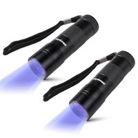 morpilot 2 Pcs UV Handheld Flashlight 12 Led 395nm Ultraviolet Blacklight Pet Dog Cat Stain Urine Detector Light Torch, Find Stains on Carpet, Rugs, Clothes or Bed, Catch Scorpion, Hotel Inspection