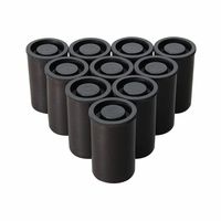 Plastic Film Canister with Lids, Pack of 10 (Black)